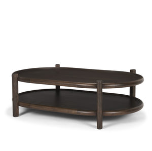 Mercana Romi Timeless Oval Coffee Table with Bottom Shelf for Stylish Storage and Display in Any Living Room 70639
