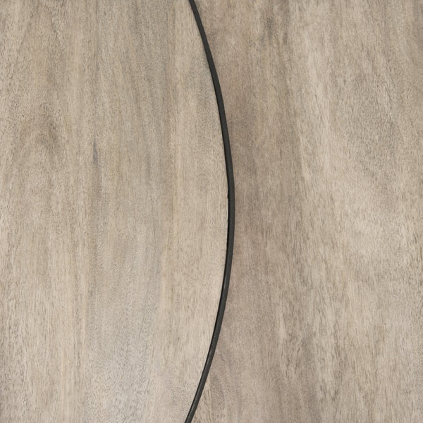 Mercana Clapp Round Nesting Coffee Tables with Solid Mango Wood Tops & Black Iron Base for Modern Spaces White Wash | Silver Metal 70594