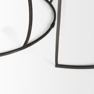 Mercana Clapp Round Nesting Coffee Tables with Solid Mango Wood Tops & Black Iron Base for Modern Spaces White Wash | Silver Metal 70594