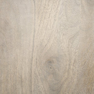 Mercana Clapp Nesting Accent Tables Set of 2 - Modern Round Design with Mango Wood Top and Metal Frame White Wash | Silver Metal 70595