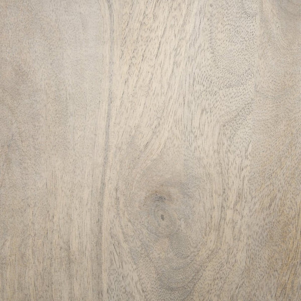 Mercana Clapp Nesting Accent Tables Set of 2 - Modern Round Design with Mango Wood Top and Metal Frame White Wash | Silver Metal 70595