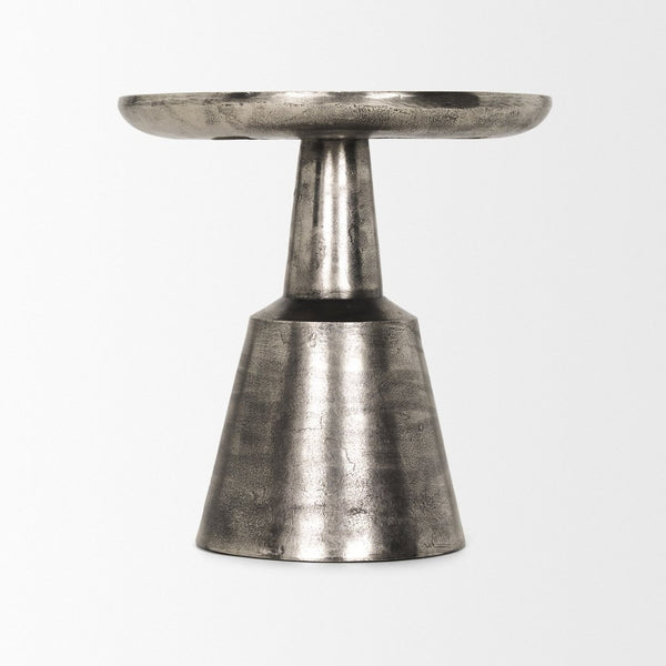 Mercana Bobbi Textured Cast Aluminum Accent Table - Modern Sculptural Design for Stylish Home Decor 70614