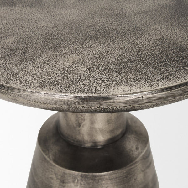 Mercana Bobbi Textured Cast Aluminum Accent Table - Modern Sculptural Design for Stylish Home Decor 70614