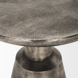 Bobbi Textured Polished Nickel Cast Aluminum Metal Accent Table 70614 Mercana