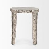 Mercana Randy Textured Silver Nickel Cast Aluminum Metal Accent Table 70615