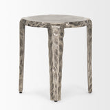 Mercana Randy Textured Silver Nickel Cast Aluminum Metal Accent Table 70615