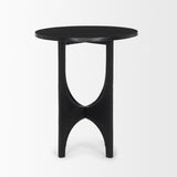 Mercana Sobi Textured Matte Black Round Metal Accent Table 70617