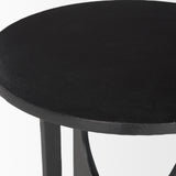 Mercana Sobi Textured Matte Black Round Metal Accent Table 70617