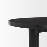 Mercana Sobi Textured Matte Black Round Metal Accent Table 70617