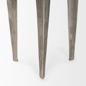 Mercana Maggie Textured Silver Cast Aluminum Accent Table - Stylish, Lightweight Design for Any Space 70618