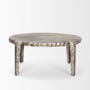Mercana Randy Elegant Cast Aluminum Coffee Table with Textured Finish for Modern Living Room Decor 70619
