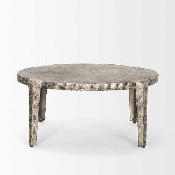 Mercana Randy Elegant Cast Aluminum Coffee Table with Textured Finish for Modern Living Room Decor 70619