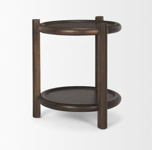 Mercana Romi Stylish Round Accent Table with Two-Tier Design - Perfect for Living Room, Bedroom, or Entryway 70638