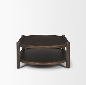 Mercana Romi Timeless Oval Coffee Table with Bottom Shelf for Stylish Storage and Display in Any Living Room 70639