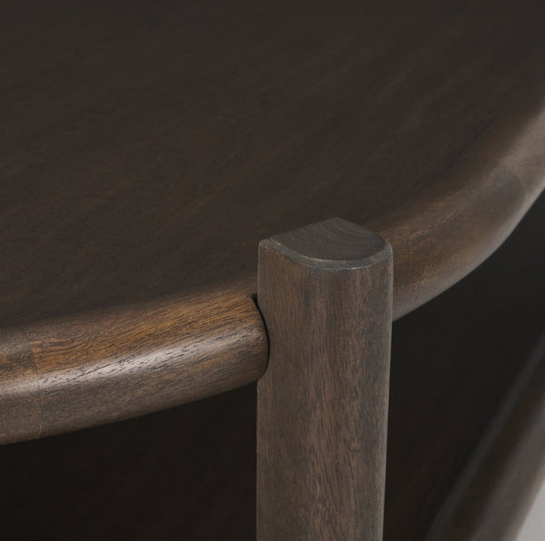 Mercana Romi Timeless Oval Coffee Table with Bottom Shelf for Stylish Storage and Display in Any Living Room 70639