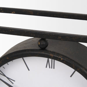 Mercana Raisa Table Clock with Vintage Gold Antiquing - Stylish Accent for Modern and Classic Interiors 70690