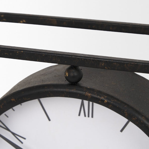 Mercana Raisa Table Clock with Vintage Gold Antiquing - Stylish Accent for Modern and Classic Interiors 70690