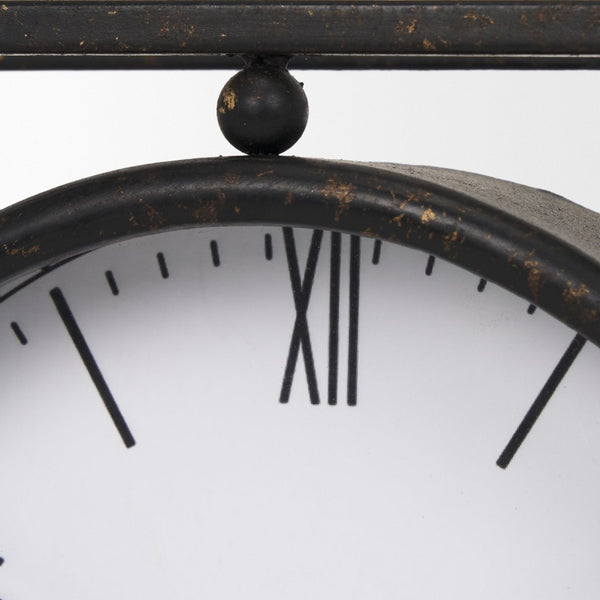 Mercana Raisa Table Clock with Vintage Gold Antiquing - Stylish Accent for Modern and Classic Interiors 70690