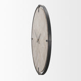 Rani Matte Black Metal with Wood Wall Clock 70691 Mercana