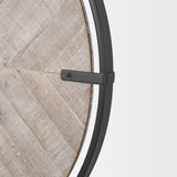 Rani Matte Black Metal with Wood Wall Clock 70691 Mercana