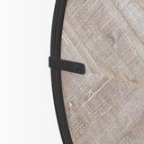 Rani Matte Black Metal with Wood Wall Clock 70691 Mercana