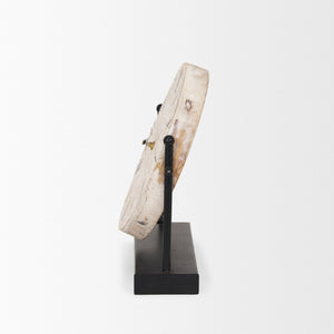 Mercana Raja Stylish Minimalist Table Clock with Natural Wood Face - Perfect Accent for Home or Office Decor 70692