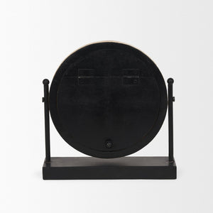 Mercana Raja Stylish Minimalist Table Clock with Natural Wood Face - Perfect Accent for Home or Office Decor 70692