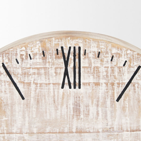 Mercana Raja Stylish Minimalist Table Clock with Natural Wood Face - Perfect Accent for Home or Office Decor 70692