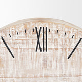 Raja Matte Black Metal with Wood Table Clock 70692 Mercana