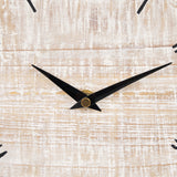 Raja Matte Black Metal with Wood Table Clock 70692 Mercana