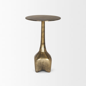 Mercana Risha Accent Table – Sculptural Antiqued Brass Design for Modern and Eclectic Home Décor Needs 70739