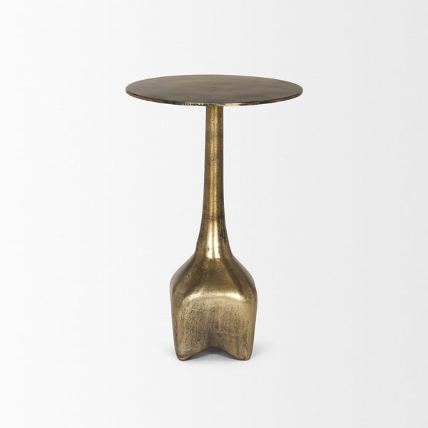 Mercana Risha Accent Table – Sculptural Antiqued Brass Design for Modern and Eclectic Home Décor Needs 70739