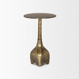 Mercana Risha Accent Table – Sculptural Antiqued Brass Design for Modern and Eclectic Home Décor Needs 70739