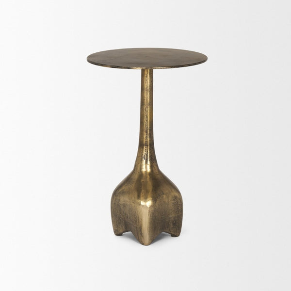 Mercana Risha Accent Table – Sculptural Antiqued Brass Design for Modern and Eclectic Home Décor Needs 70739