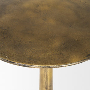 Mercana Risha Accent Table – Sculptural Antiqued Brass Design for Modern and Eclectic Home Décor Needs 70739