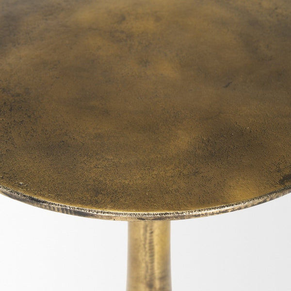 Mercana Risha Accent Table – Sculptural Antiqued Brass Design for Modern and Eclectic Home Décor Needs 70739