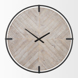 Rani Matte Black Metal with Wood Wall Clock 70691 Mercana