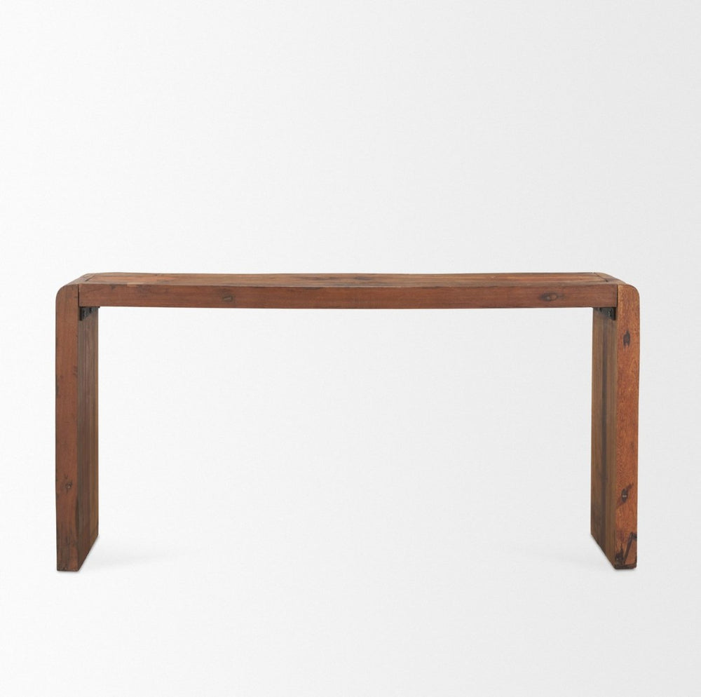 Mercana Estelle Rustic Brown Solid Wood Console Table – Versatile Entryway Furniture with Unique Character 70512