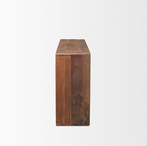 Mercana Estelle Rustic Brown Solid Wood Console Table – Versatile Entryway Furniture with Unique Character 70512