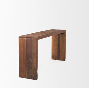 Mercana Estelle Rustic Brown Solid Wood Console Table – Versatile Entryway Furniture with Unique Character 70512