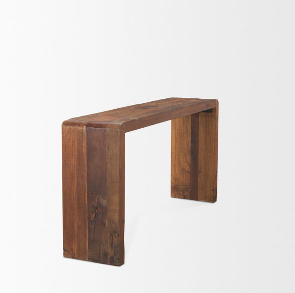 Mercana Estelle Rustic Brown Solid Wood Console Table – Versatile Entryway Furniture with Unique Character 70512