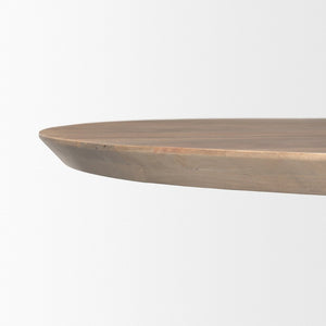 Mercana Fitzgerald Elegant Solid Wood Round Dining Table - Mid-Century Modern Design for Stylish Spaces 60" Lt Brown Wood Top | Lt Brown Wood Base 70570-AB