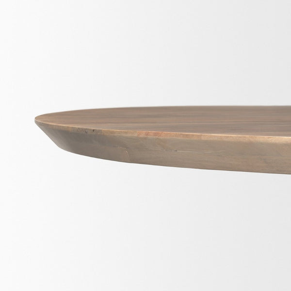 Mercana Fitzgerald Elegant Solid Wood Round Dining Table - Mid-Century Modern Design for Stylish Spaces 60" Lt Brown Wood Top | Lt Brown Wood Base 70570-AB