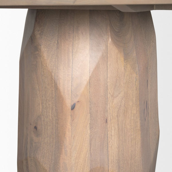 Mercana Fitzgerald Elegant Solid Wood Round Dining Table - Mid-Century Modern Design for Stylish Spaces 60" Lt Brown Wood Top | Lt Brown Wood Base 70570-AB