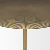 Rini Gold Metal and White Marble Accent Table 70734-AB Mercana