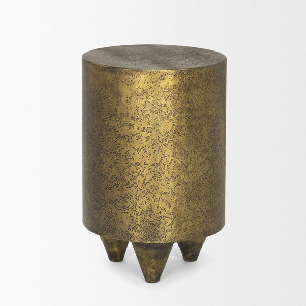 Mercana Rosh Textured Accent Table with Vintage Glamour for Stylish Spaces - Durable & Versatile Design 70741