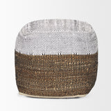 Samiya Jute with White Cotton Pouf 70760 Mercana