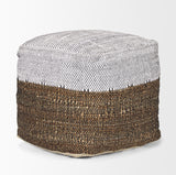 Samiya Jute with White Cotton Pouf 70760 Mercana