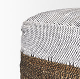 Samiya Jute with White Cotton Pouf 70760 Mercana