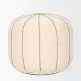 Sachi Beige with Stitching Pouf 70761 Mercana